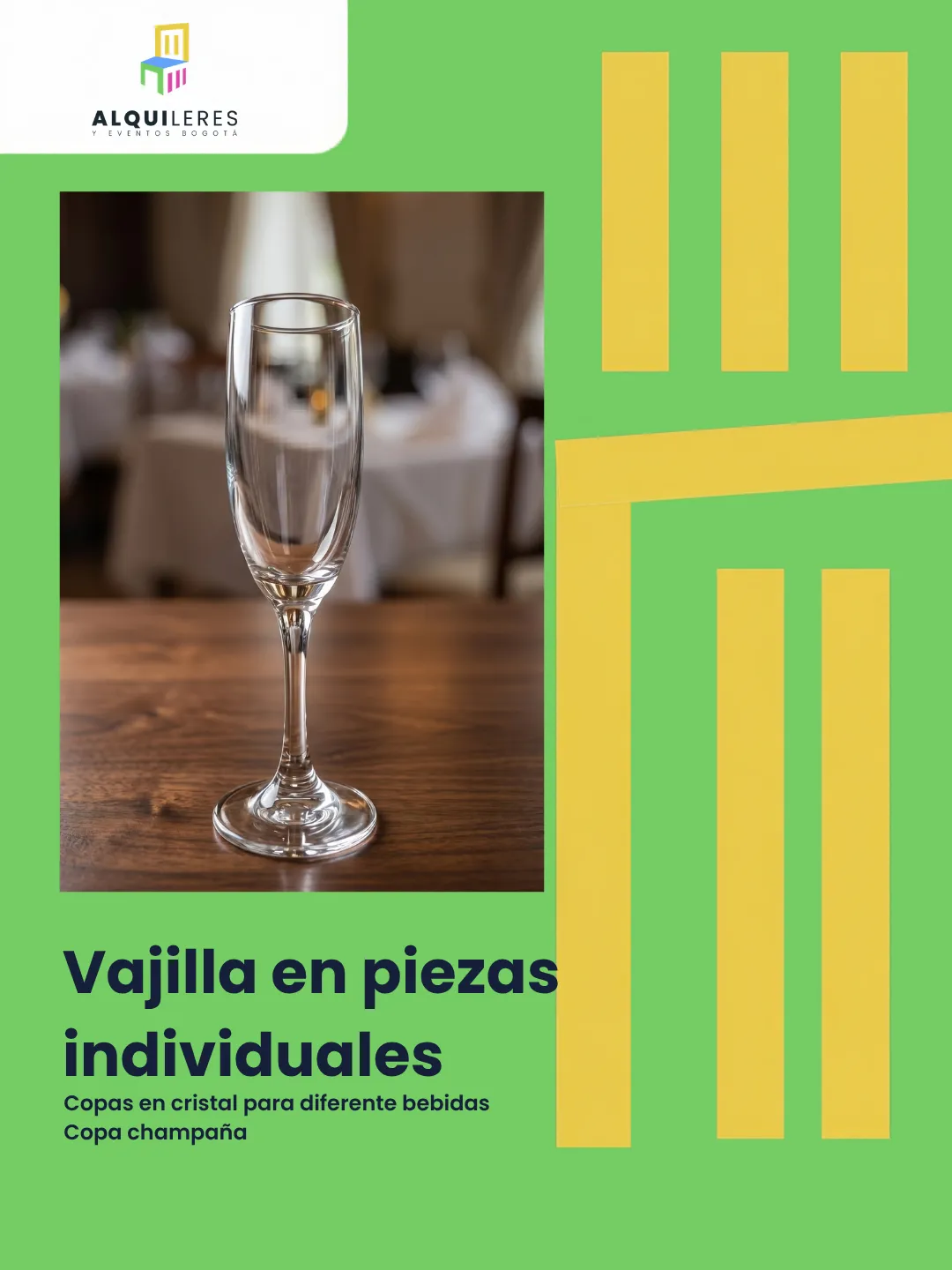 Copa de champaña en vidrio para brindis