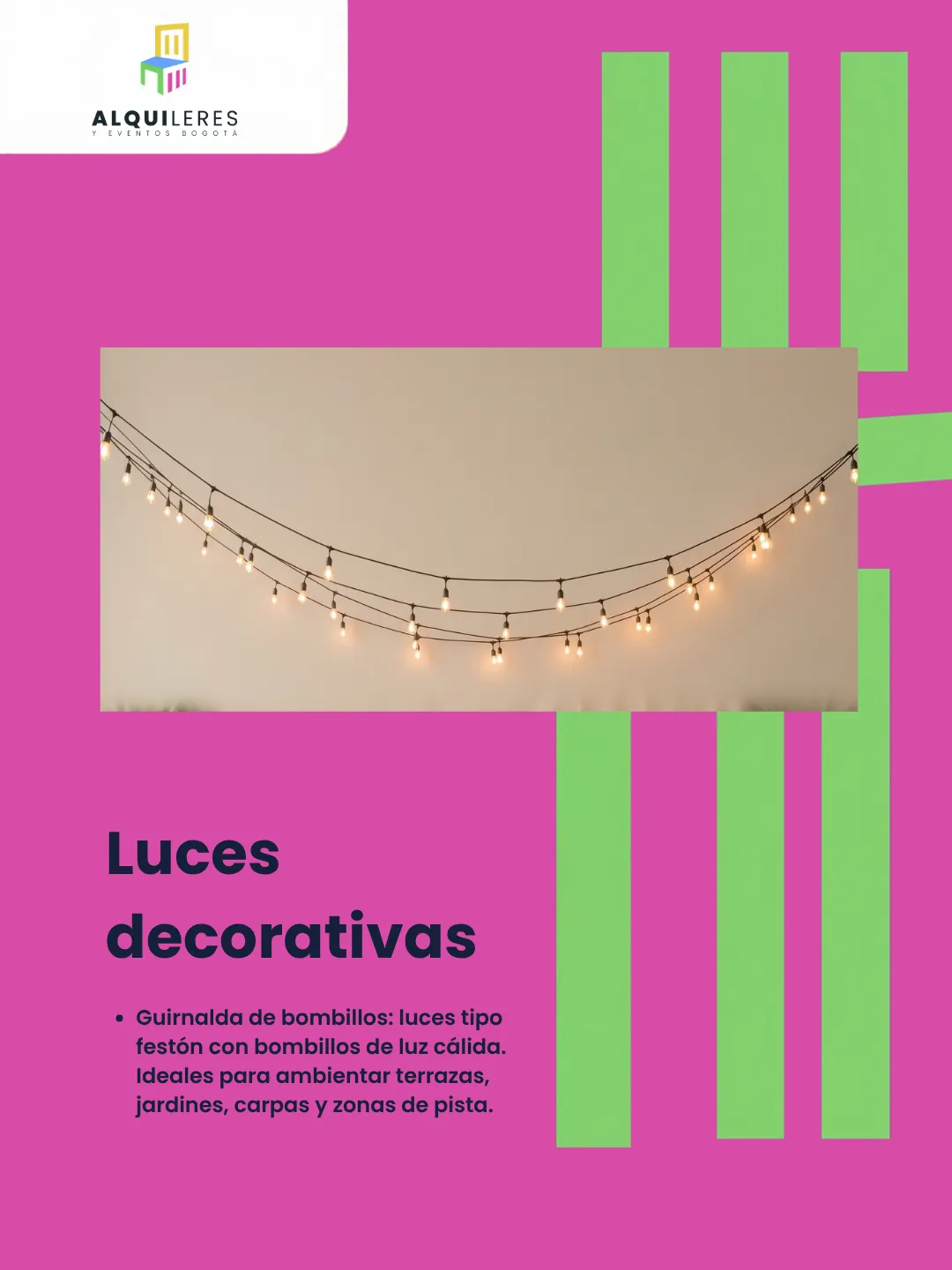 Guirnalda de bombillos de luz cálida tipo festón para decorar eventos