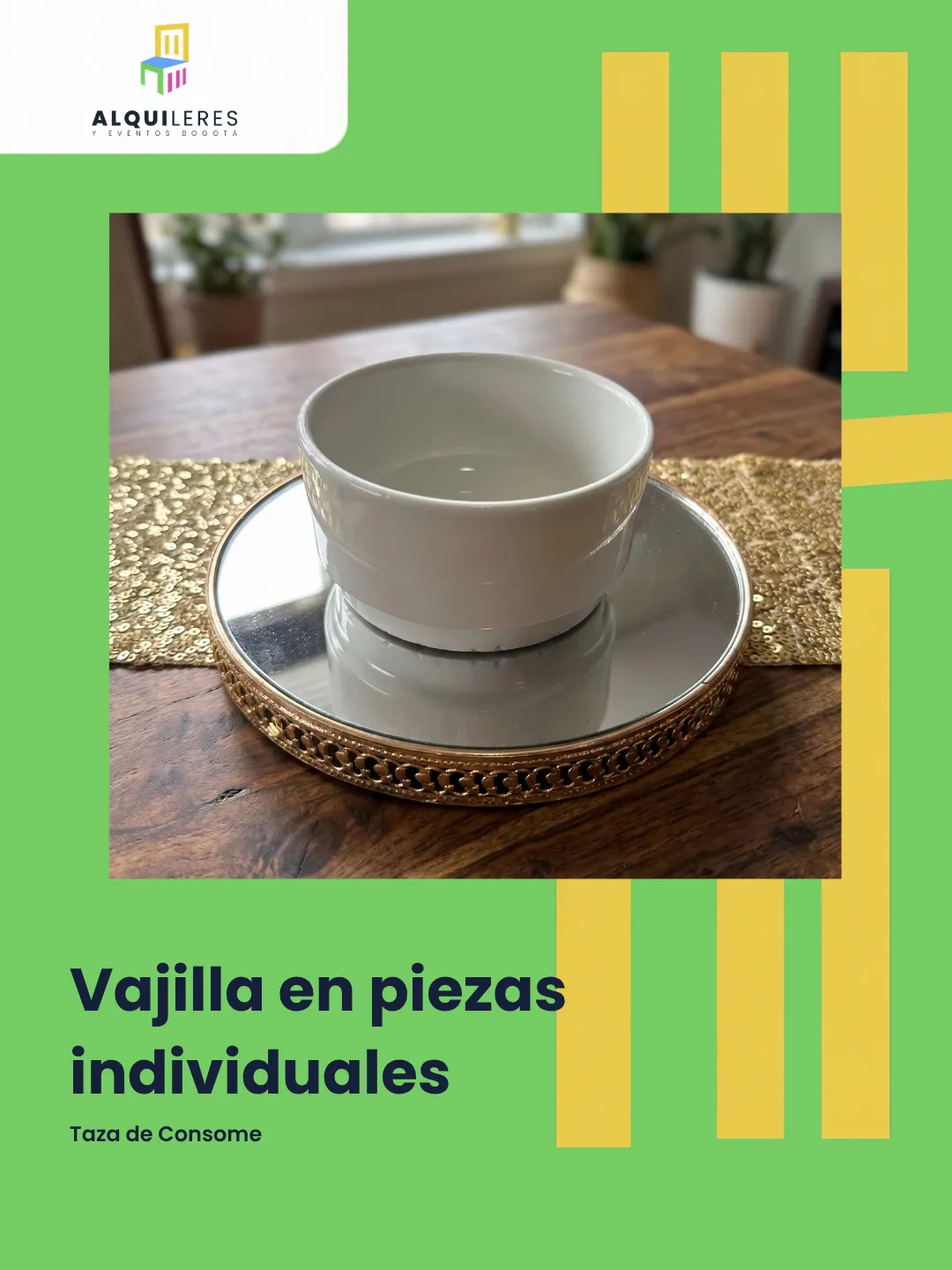 Taza de consomé en cerámica blanca